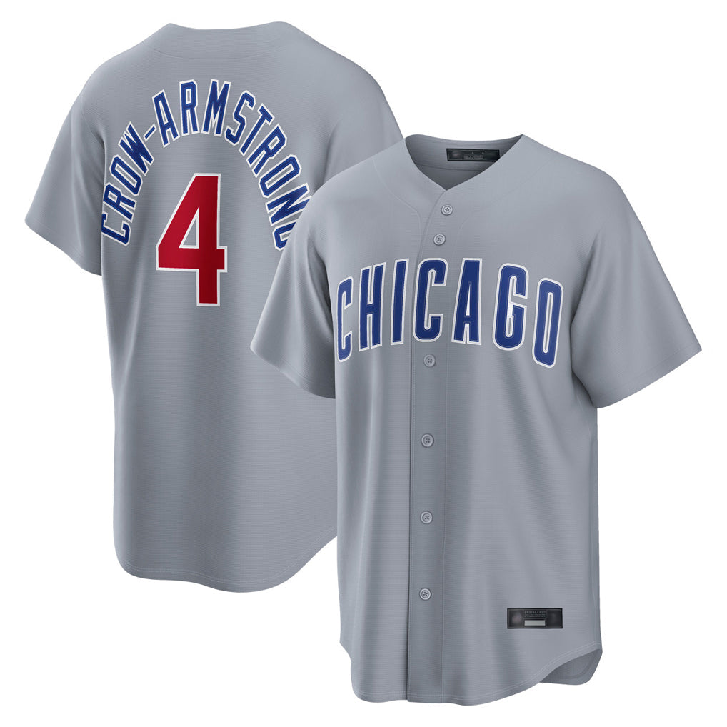 Kdoa C.Cubs #4 Pete Crow-Armstrong Player Gray Home Game Stitched Jerseys