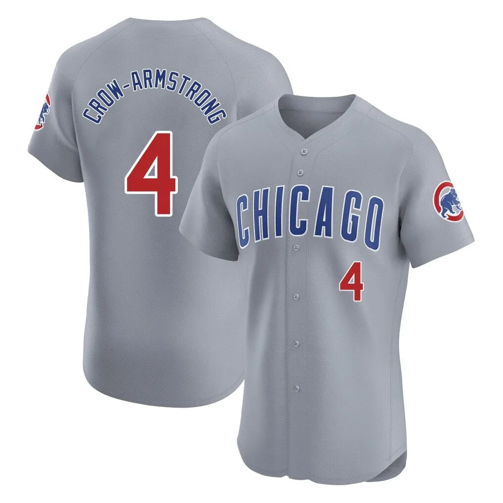 Kdoa C.Cubs #4 Pete Crow-Armstrong Player Gray Road Limited Elite Home Stitched Jerseys