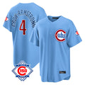 Kdoa C.Cubs #4 Pete Crow-Armstrong Player Light Blue 150th Anniversary Home Game Stitched Jerseys