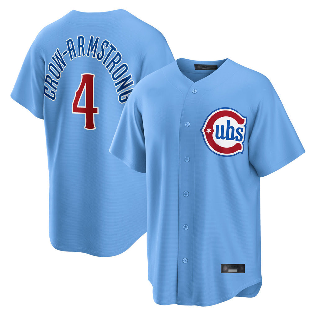 Kdoa C.Cubs #4 Pete Crow-Armstrong Player Light Blue Home Game Stitched Jerseys