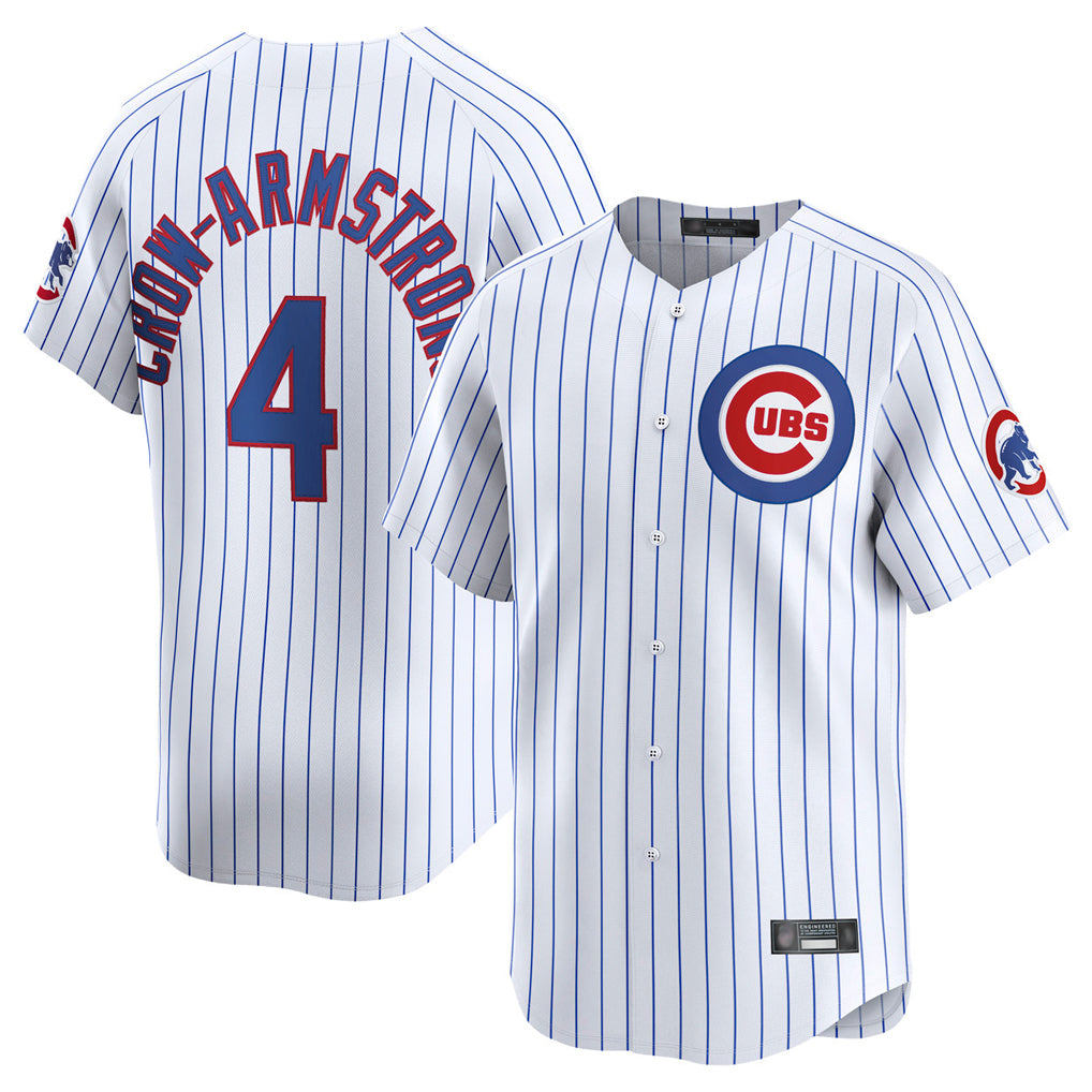 Kdoa C.Cubs #4 Pete Crow-Armstrong Player White Limited Home Game Stitched Jerseys