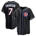Kdoa C.Cubs #7 Dansby Swanson Player Black Fashion Out Game Stitched Jerseys