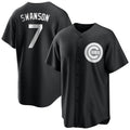 Kdoa C.Cubs #7 Dansby Swanson Player Black Game Stitched Jerseys