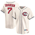 Kdoa C.Cubs #7 Dansby Swanson Player Cream Field of Dreams Limited Home Game Stitched Jerseys