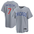 Kdoa C.Cubs #7 Dansby Swanson Player Gray Home Game Stitched Jerseys