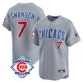 Kdoa C.Cubs #7 Dansby Swanson Player Gray Road 150th Anniversary Limited Home Stitched Jerseys
