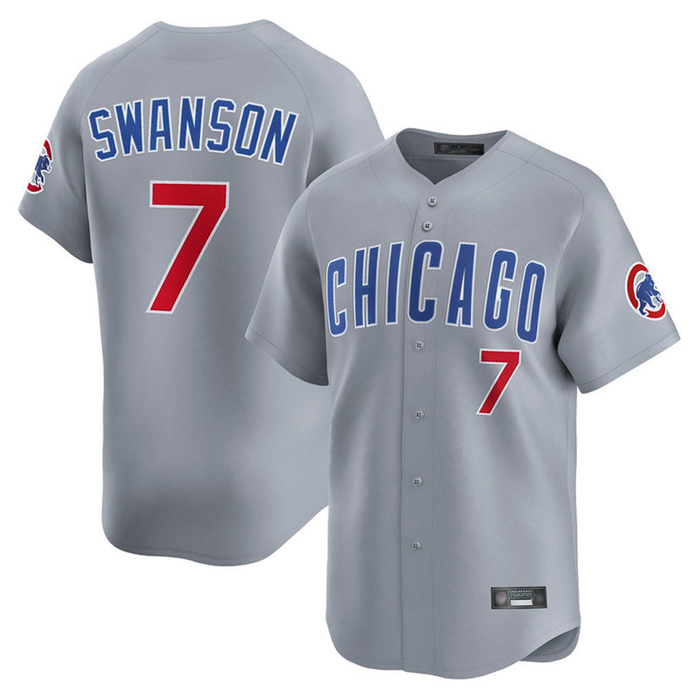 Kdoa C.Cubs #7 Dansby Swanson Player Gray Road Limited Home Stitched Jerseys