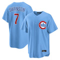 Kdoa C.Cubs #7 Dansby Swanson Player Light Blue Home Game Stitched Jerseys