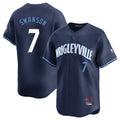Kdoa C.Cubs #7 Dansby Swanson Player Navy City Connect Limited Home Stitched Jerseys