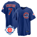 Kdoa C.Cubs #7 Dansby Swanson Player Royal 150th Anniversary Home Game Stitched Jerseys