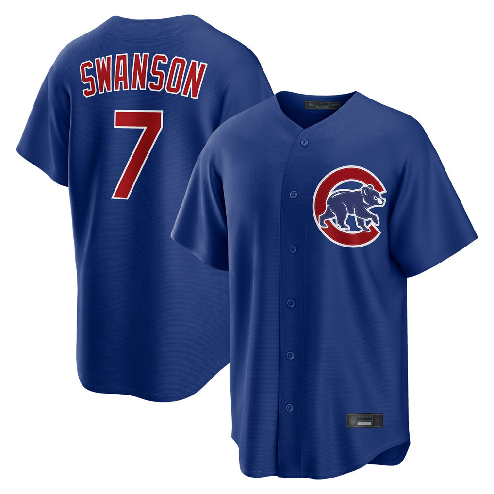 Kdoa C.Cubs #7 Dansby Swanson Player Royal Home Game Stitched Jerseys