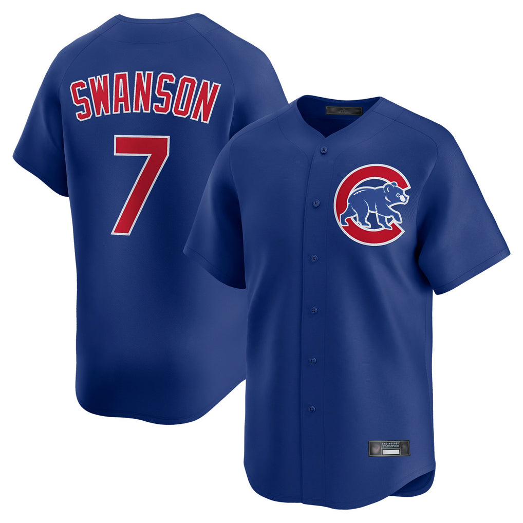 Kdoa C.Cubs #7 Dansby Swanson Player Royal Limited Home Stitched Jerseys