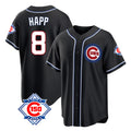 Kdoa C.Cubs #8 Ian Happ Player Black Fashion Out 150th Anniversary Game Stitched Jerseys