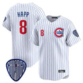 Kdoa C.Cubs #8 Ian Happ Player White Pinstripe Vapor Premier Limited Home Stitched Jerseys