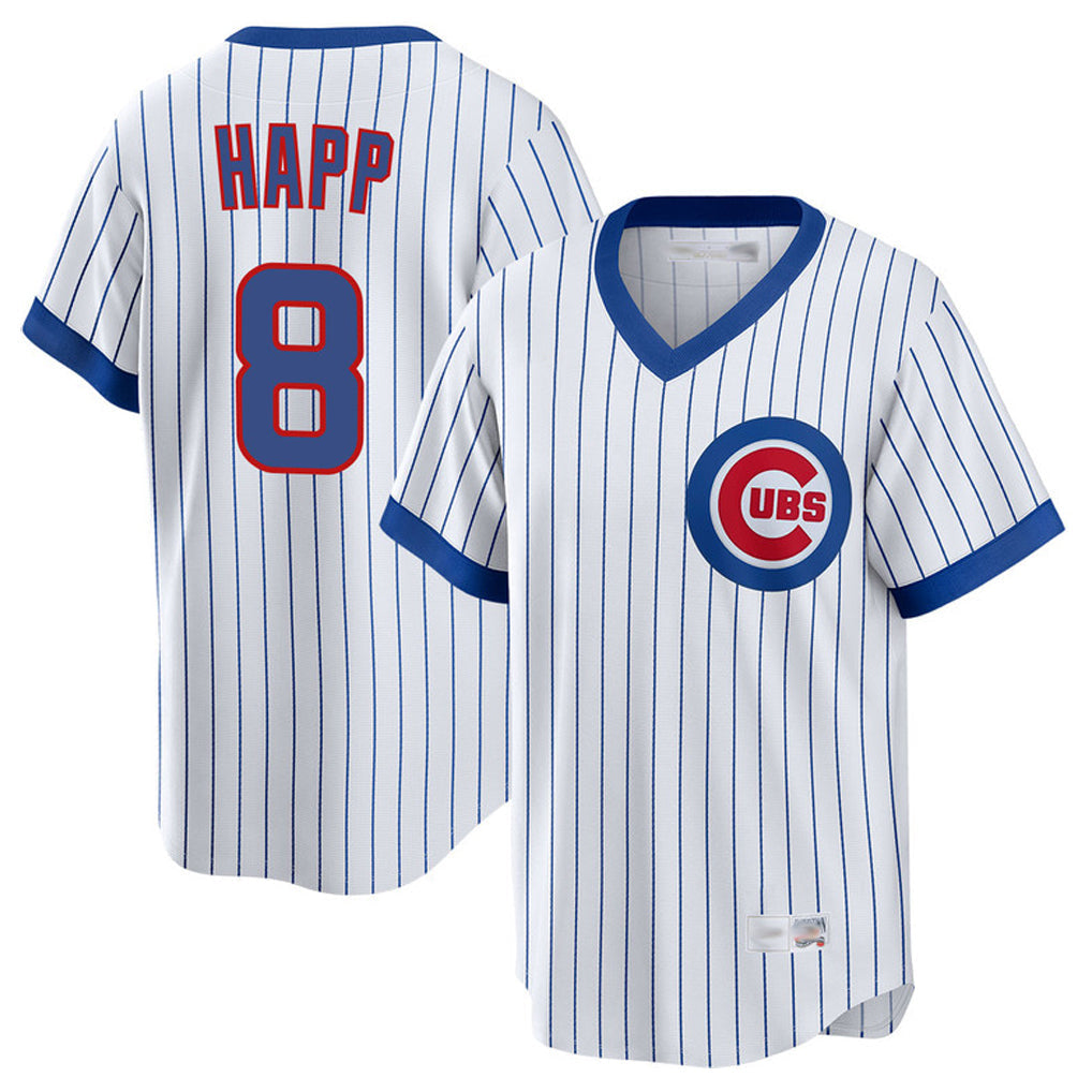 Kdoa C.Cubs #8 Ian Happ Player White T-shirt Cooperstown Collection Limited Stitched Jerseys