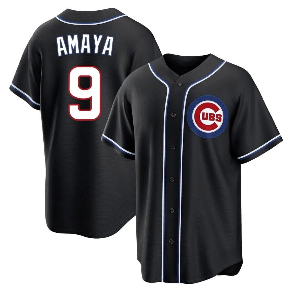 Kdoa C.Cubs #9 Miguel Amaya Player Black Fashion Out Game Stitched Jerseys