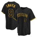 Kdoa C.Cubs #9 Miguel Amaya Player Black Snake Skin City Game Stitched Jerseys