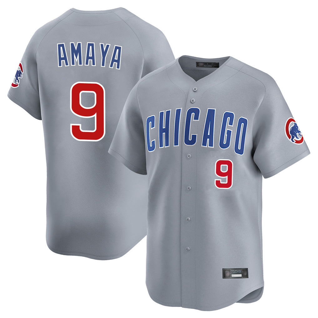 Kdoa C.Cubs #9 Miguel Amaya Player Gray Road Limited Home Stitched Jerseys