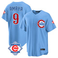 Kdoa C.Cubs #9 Miguel Amaya Player Light Blue 150th Anniversary Home Game Stitched Jerseys