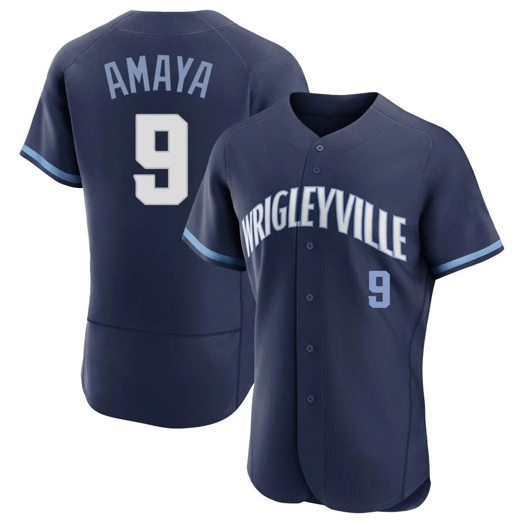 Kdoa C.Cubs #9 Miguel Amaya Player Navy City Connect Limited Elite Home Stitched Jerseys