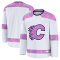 Kdoa C.Flames White 2024 Hockey Fights Cancer Practice Jerseys