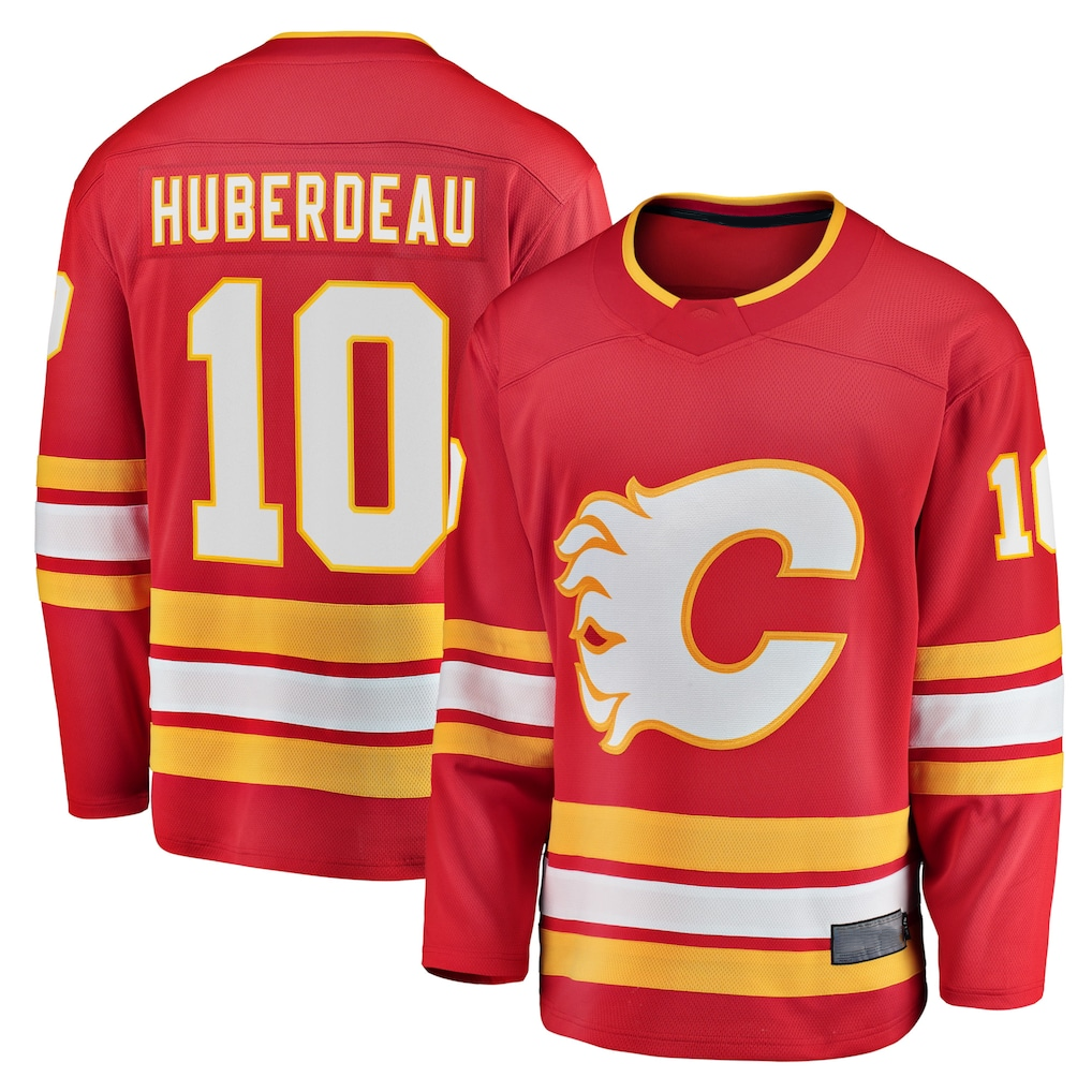 Kdoa C.Flames #10 Jonathan Huberdeau Red Home Premium Jerseys
