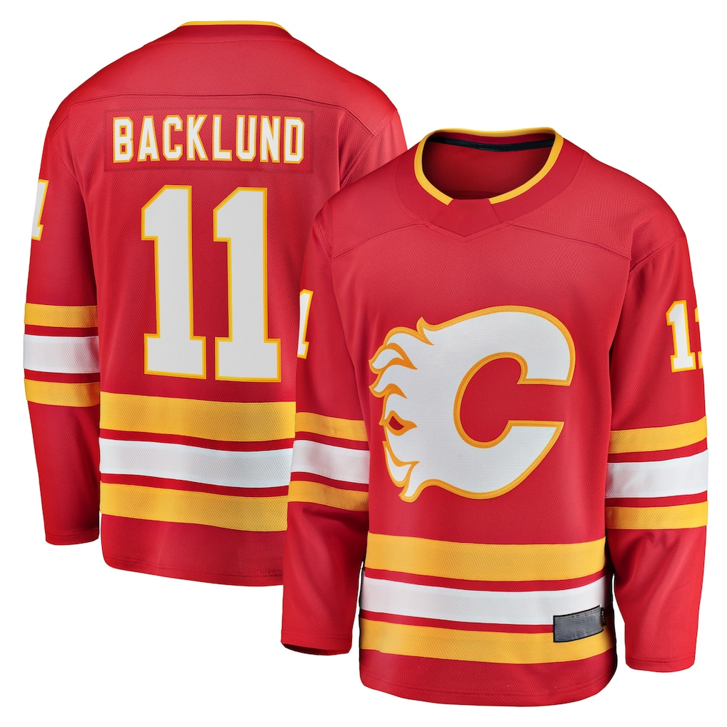 Kdoa C.Flames #11 Mikael Backlund Red Home Breakaway Player Jerseys