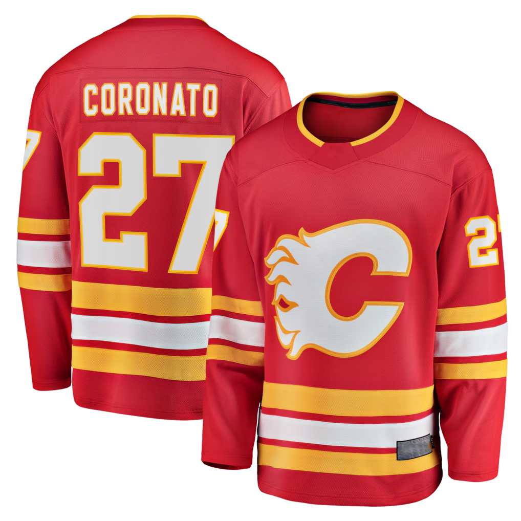 Kdoa C.Flames #27 Matt Coronato Red Home Breakaway Jerseys
