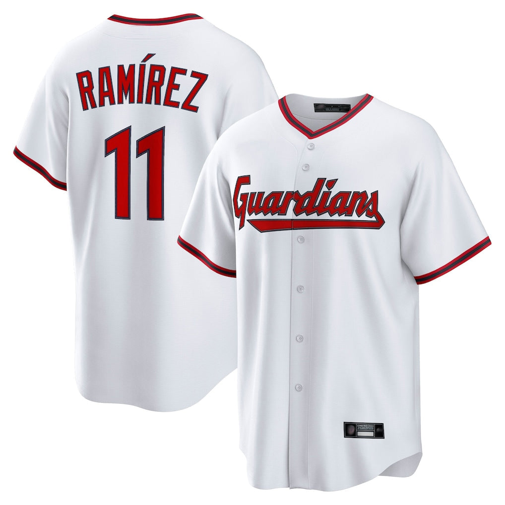 Kdoa C.Guardians #11 Jose Ramirez Player White Game Home Stitched Jerseys