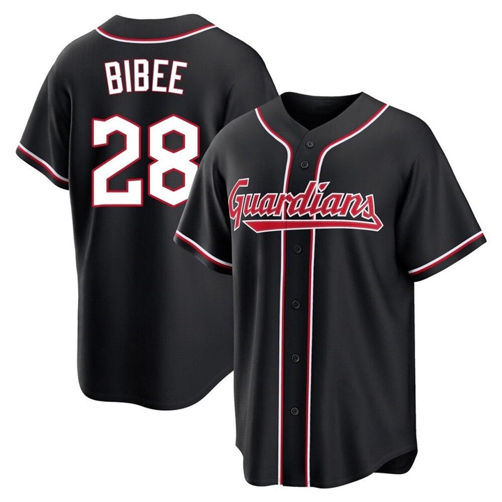 Kdoa C.Guardians #28 Tanner Bibee Player Black Fashion Out Home Game Stitched Jerseys