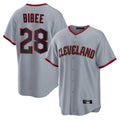 Kdoa C.Guardians #28 Tanner Bibee Player Gray Home Game Stitched Jerseys