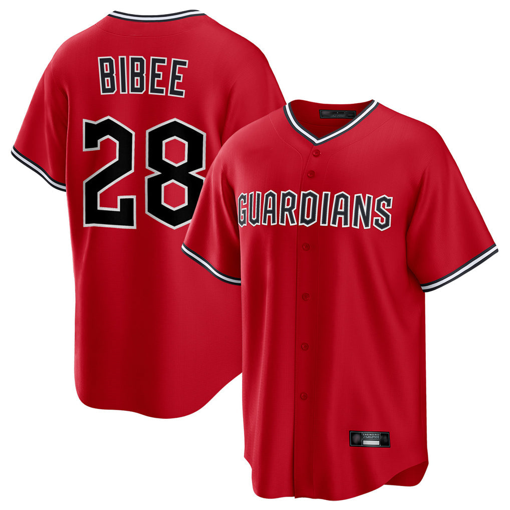 Kdoa C.Guardians #28 Tanner Bibee Player Red Home Game Stitched Jerseys