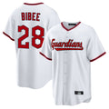 Kdoa C.Guardians #28 Tanner Bibee Player White Game Home Stitched Jerseys