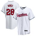 Kdoa C.Guardians #28 Tanner Bibee Player White Home Game Stitched Jerseys