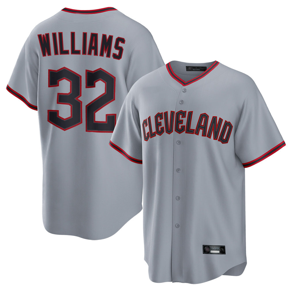 Kdoa C.Guardians #32 Gavin Williams Player Gray Home Game Stitched Jerseys
