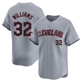 Kdoa C.Guardians #32 Gavin Williams Player Gray Road Limited Home Game Stitched Jerseys