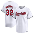 Kdoa C.Guardians #32 Gavin Williams Player White Limited Home Stitched Jerseys