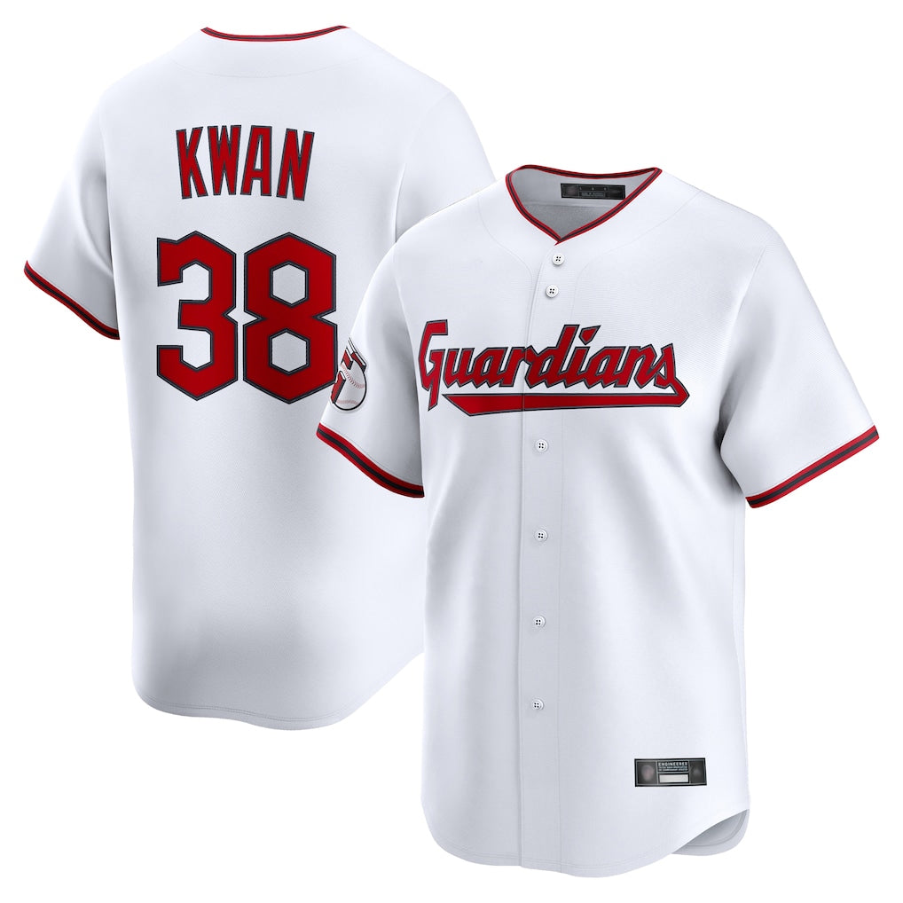 Kdoa C.Guardians #38 Steven Kwan Player White Limited Home Game Stitched Jerseys
