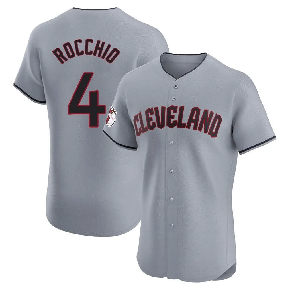 Kdoa C.Guardians #4 Brayan Rocchio Player Gray Road Limited Elite Home Stitched Jerseys