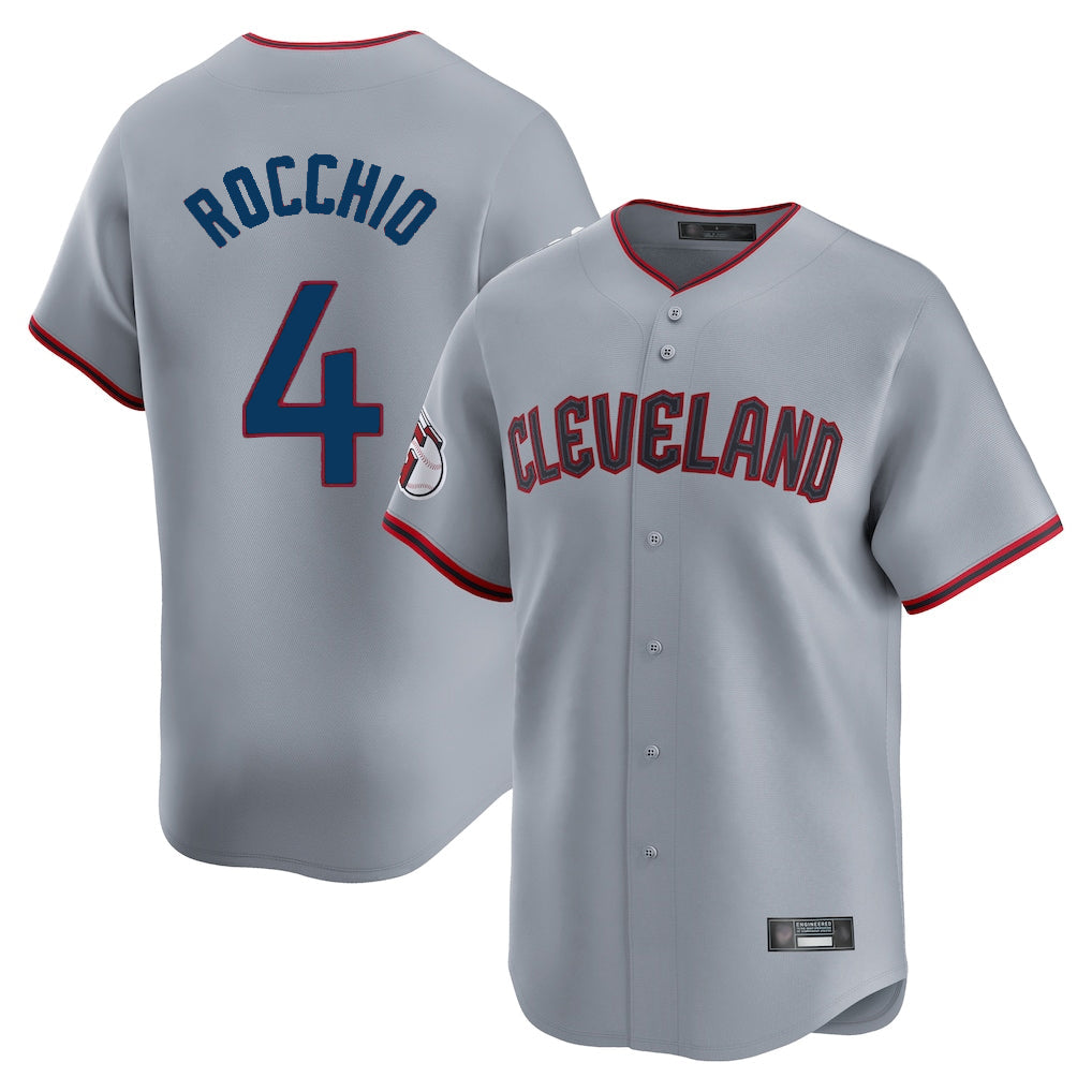 Kdoa C.Guardians #4 Brayan Rocchio Player Gray Road Limited Home Game Stitched Jerseys