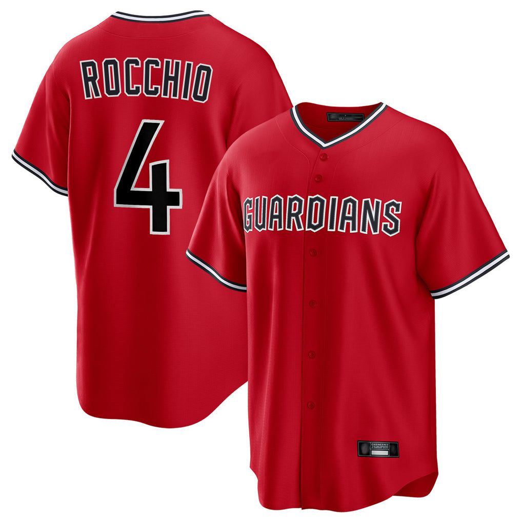 Kdoa C.Guardians #4 Brayan Rocchio Player Red Home Game Stitched Jerseys