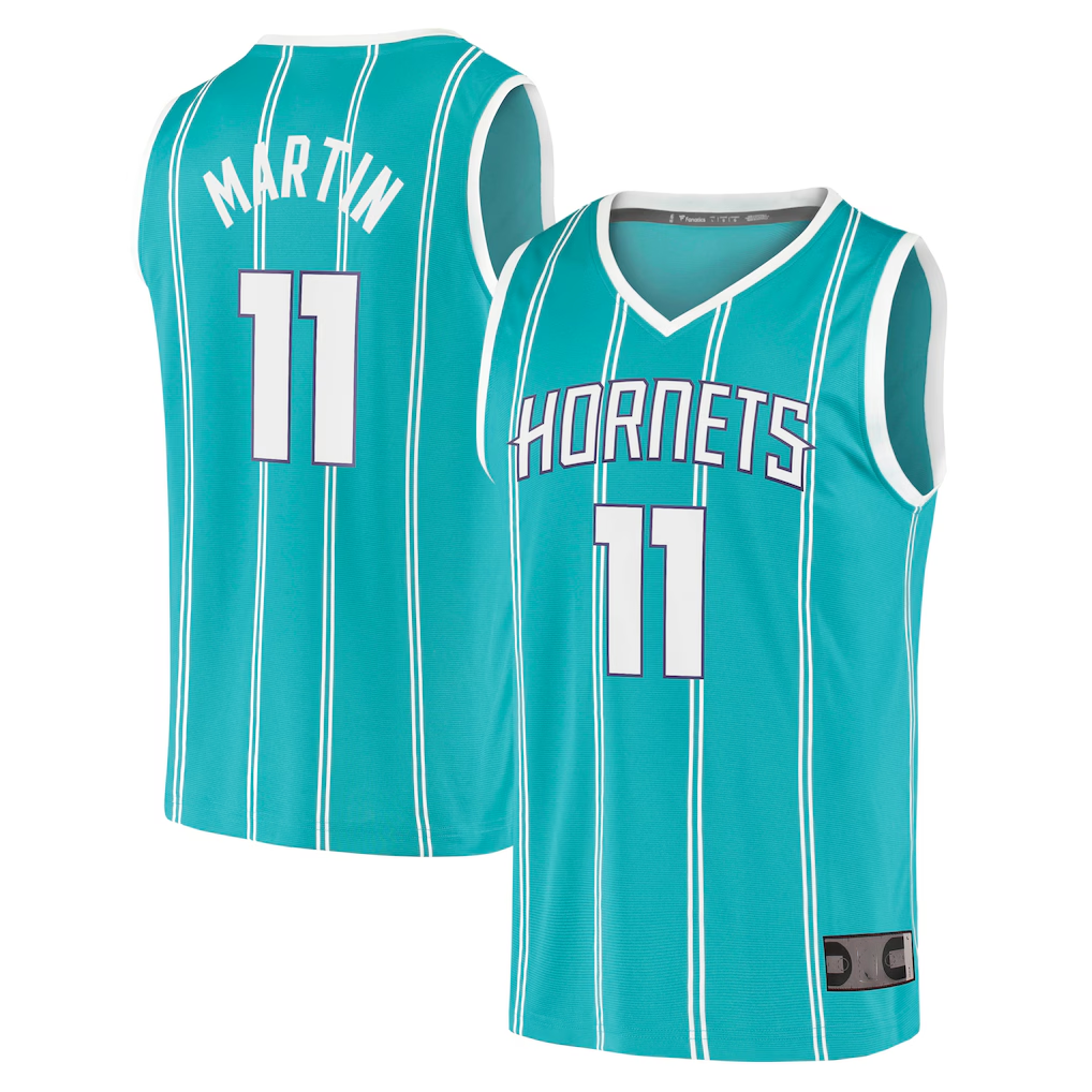Kdoa C.Hornets #11 Cody Martin  Teal Fast Break Replica Jerseys - Icon Edition