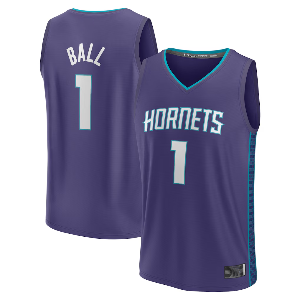 Kdoa C.Hornets #1 LaMelo Ball  Purple Fast Break Replica Player Jerseys - Statement Edition