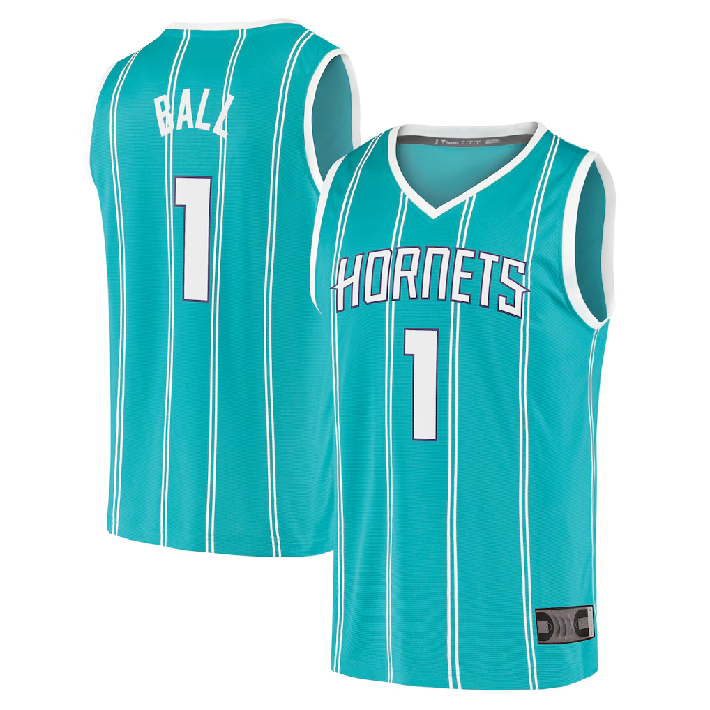Kdoa C.Hornets #1 LaMelo Ball  Teal Fast Break Replica Jerseys - Icon Edition