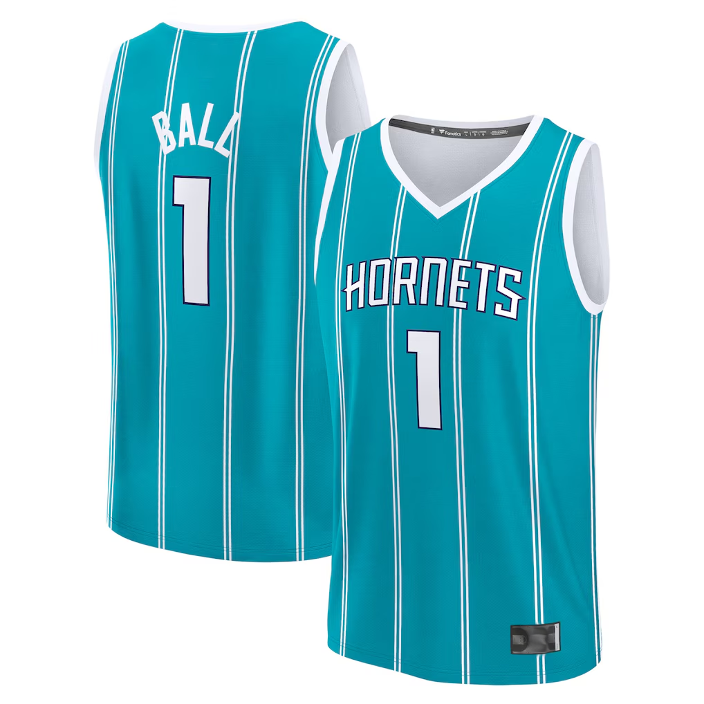 Kdoa C.Hornets #1 LaMelo Ball  Teal Fast Break Replica Player Jerseys - Icon Edition