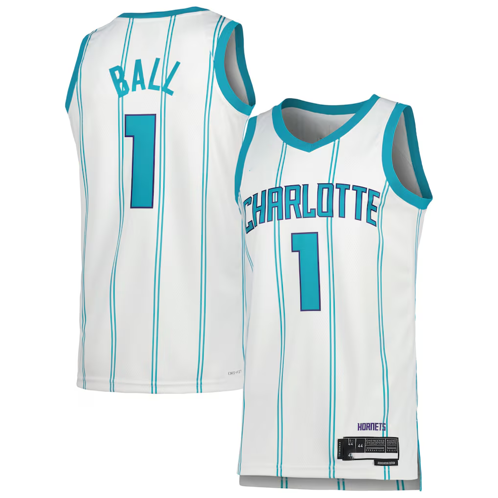 Kdoa C.Hornets #1 LaMelo Ball  White Swingman Jerseys - Association Edition
