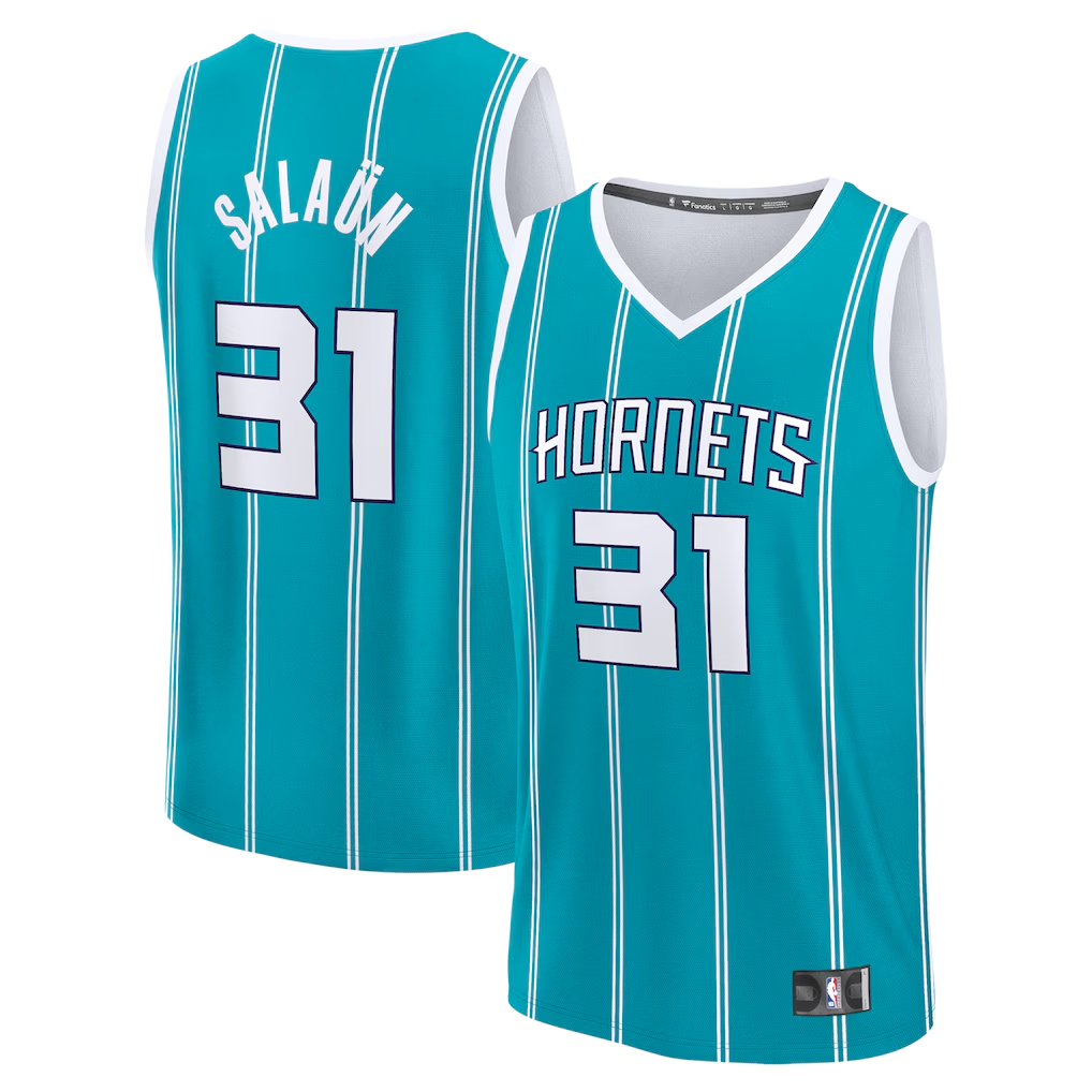 Kdoa C.Hornets #31 Tidjane Salaun  Teal 2024  Draft Fast Break Player Jerseys - Icon Edition