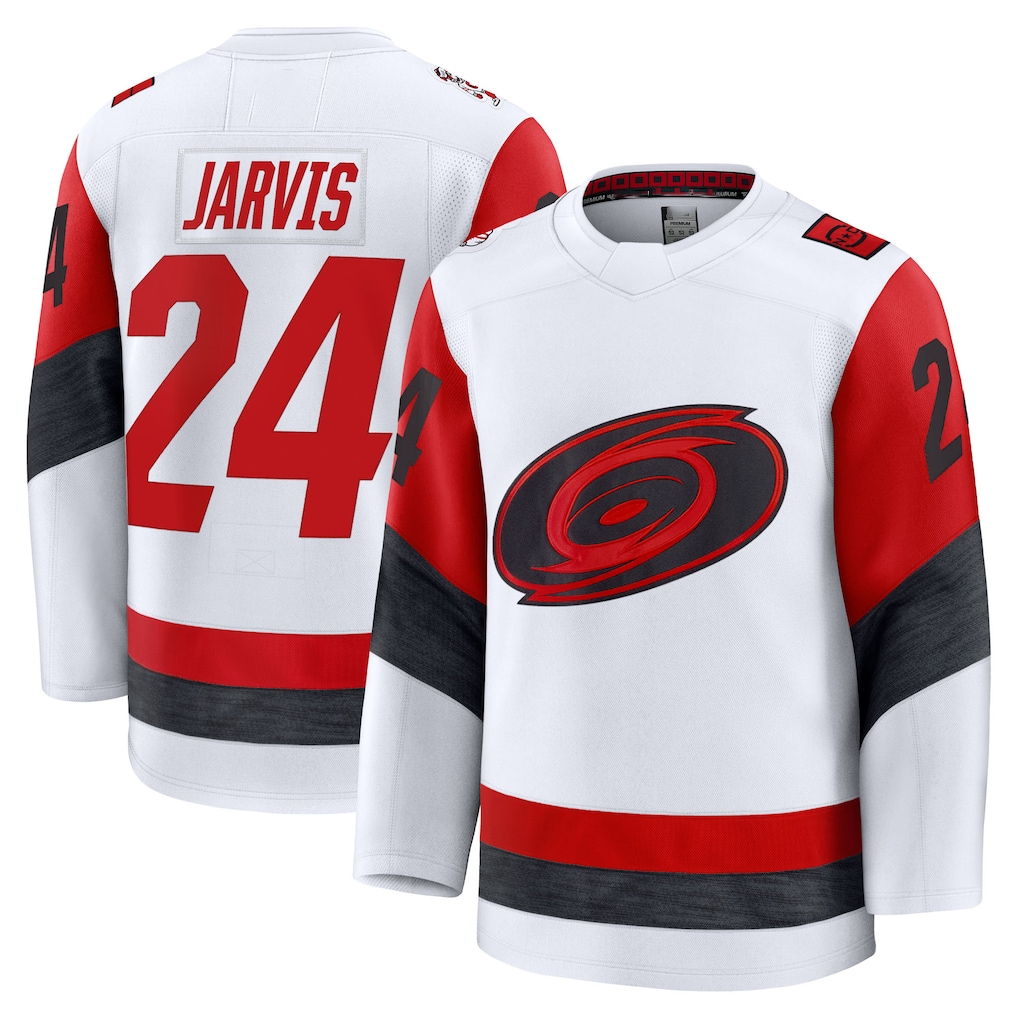 Kdoa C.Hurricanes #24 Seth Jarvis White Away Premium Stitched Jerseys