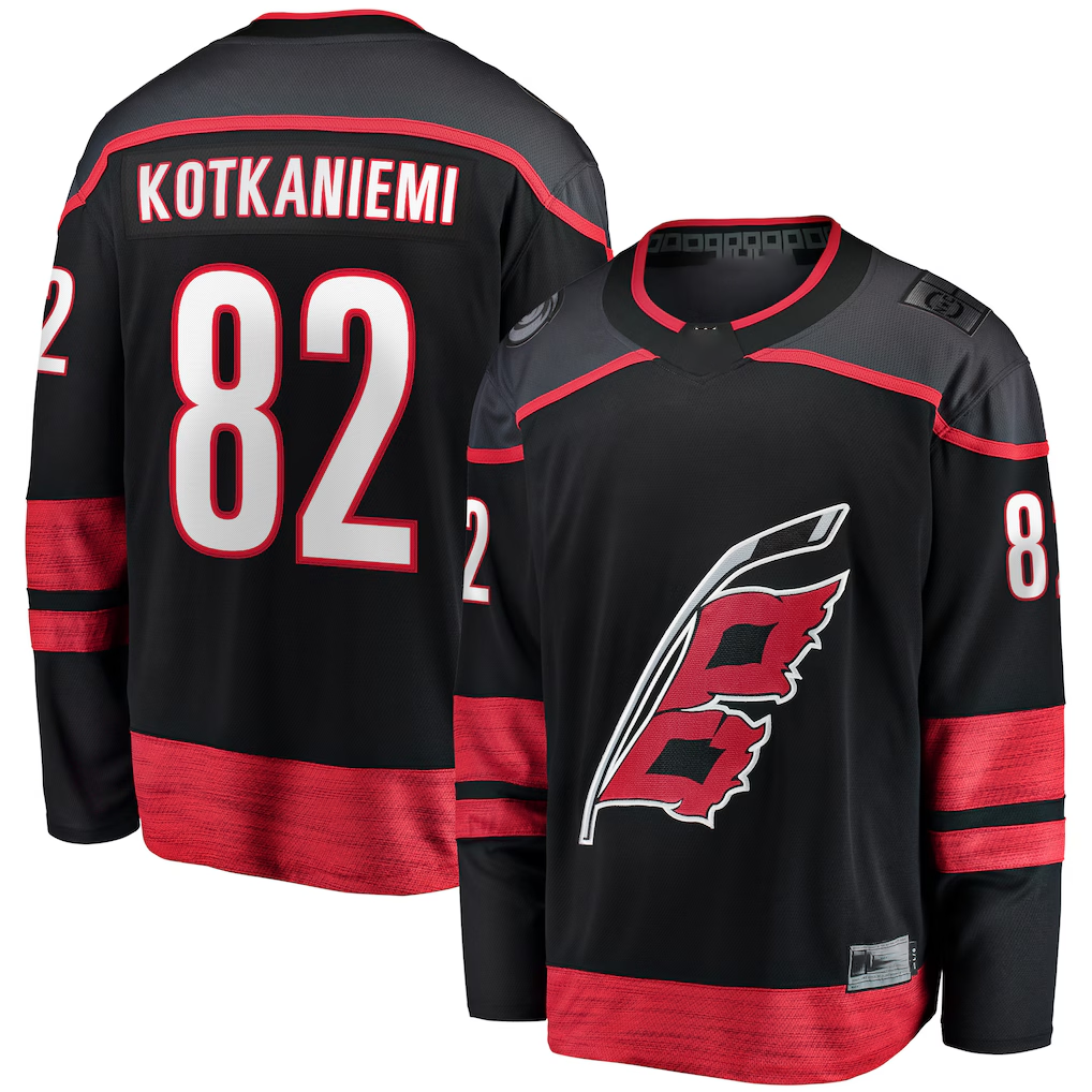 Kdoa C.Hurricanes #82 Jesperi Kotkaniemi Black Home Breakaway Player Stitched Jerseys