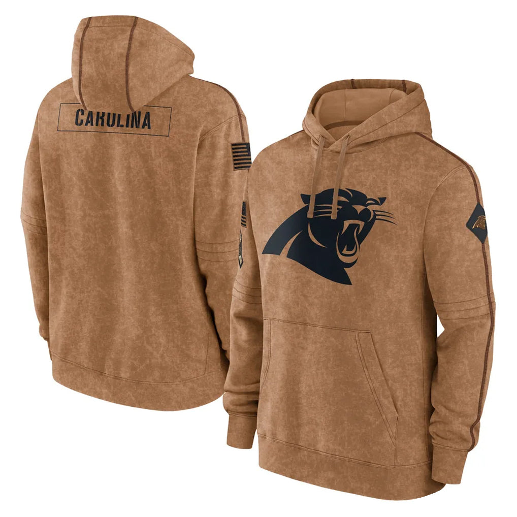 Kdoa C.Panthers Brown Salute to Service Hoodies Limited Blank Player Stitched Jerseys